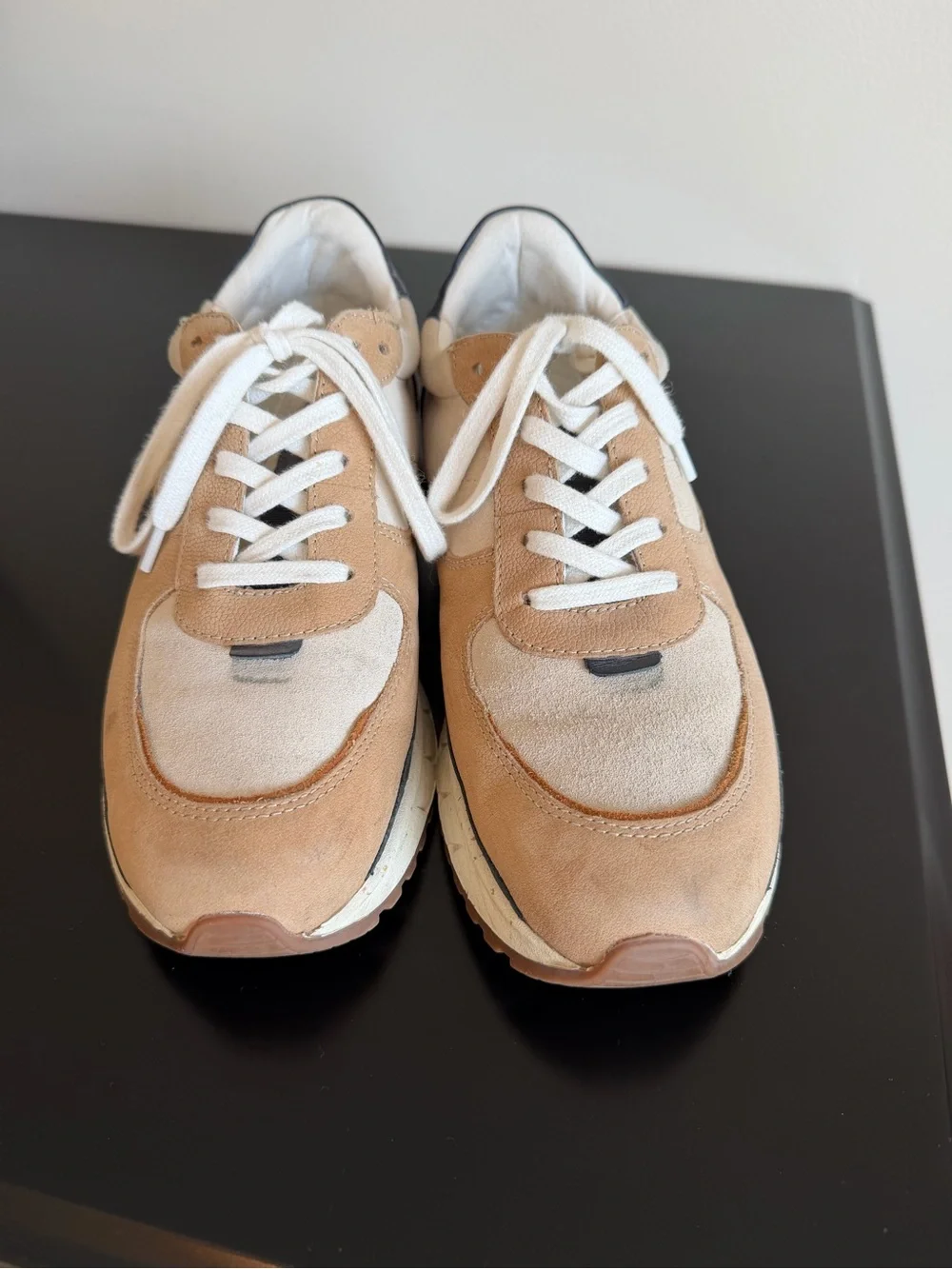 Madewell Casual Suede Lace-Up Sneakers in Beige